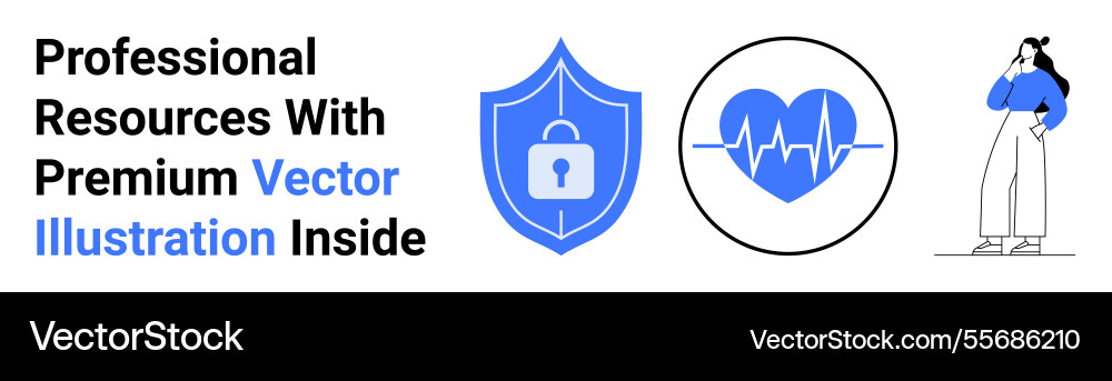 Secure digital resources and healthcare analytics Vector Image