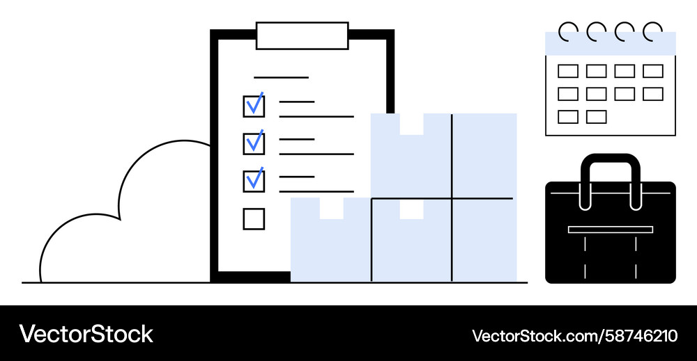 Task Management & Checklist Vector Image