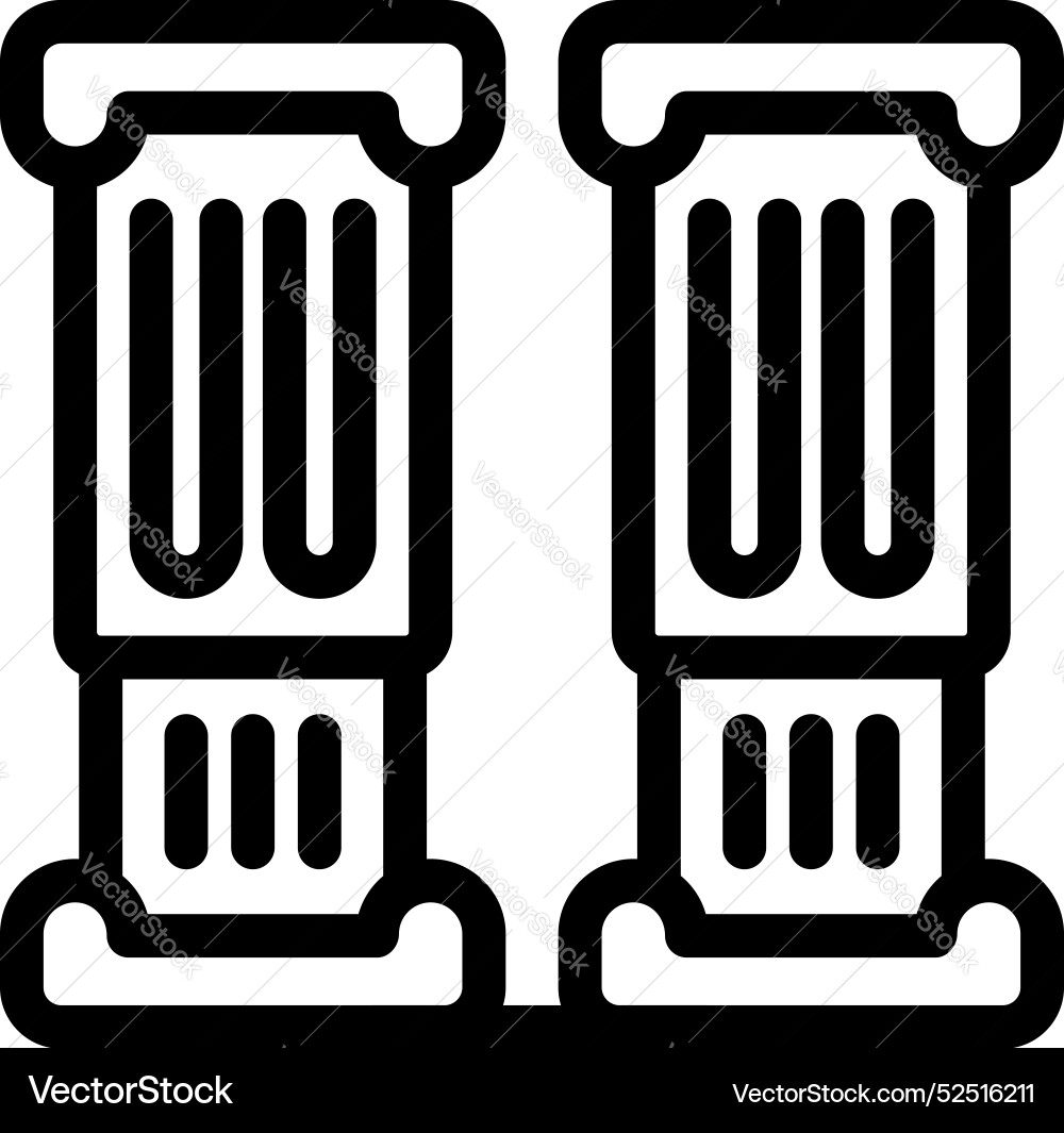 Architectural detail showing two fluted columns Architectural detail showing two fluted columns vector image
