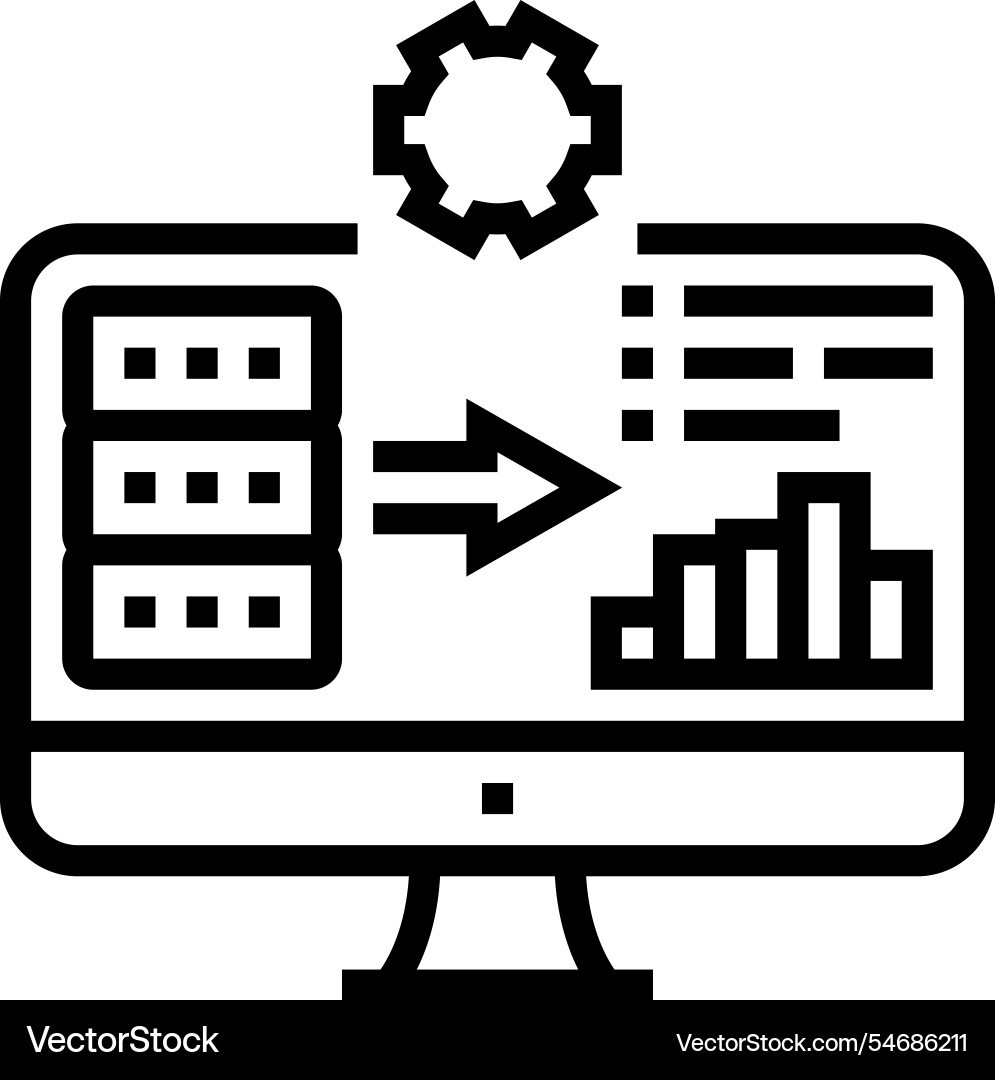 Dashboard data center line icon Dashboard data center line icon Vector Image