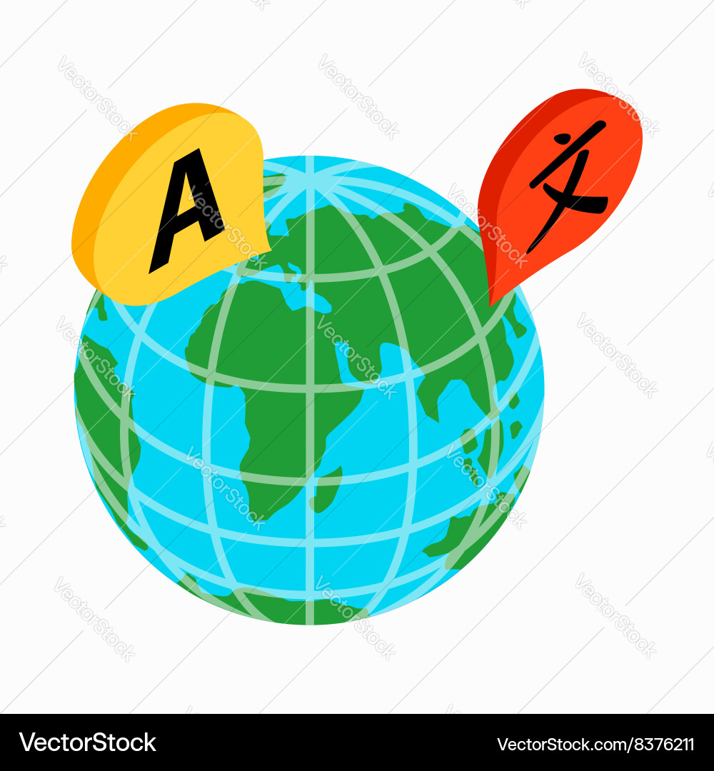 Global Communication Globe with Location Marks vector image
