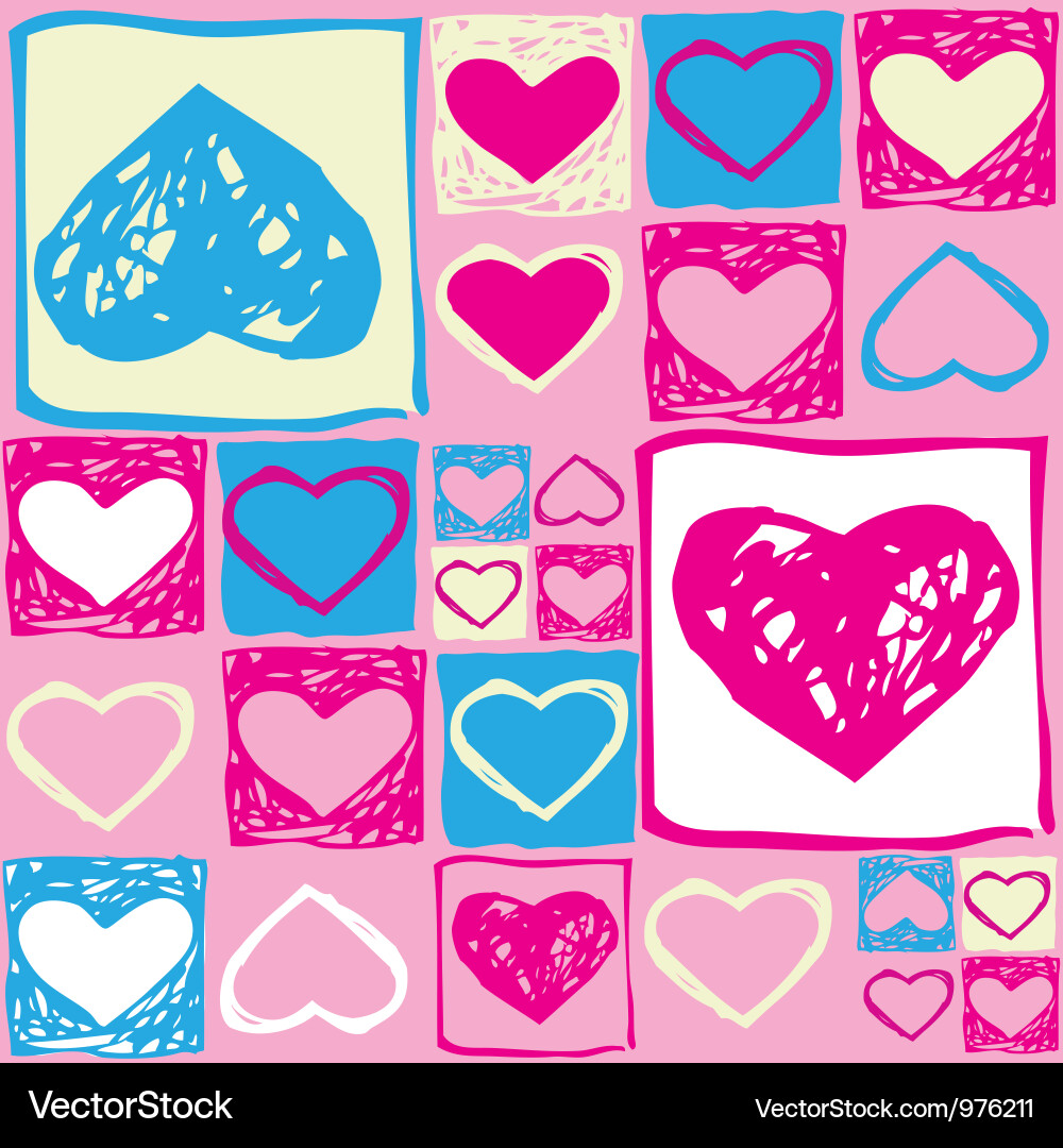 Heart Seamless Pattern Vector Image