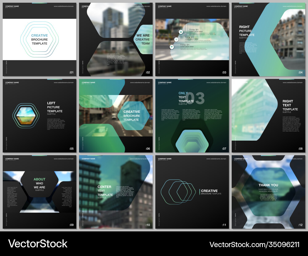 Minimal brochure templates with hexagonal design Minimal brochure templates with hexagonal design vector image