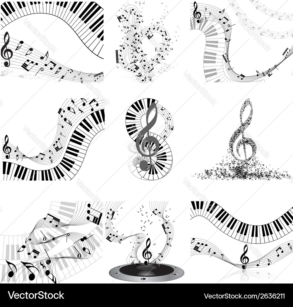 Notes 9 set vector image