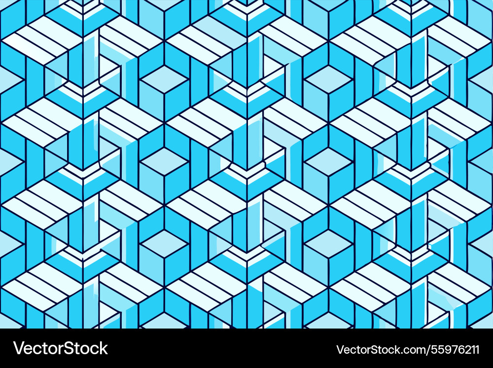 Seamless interlocking hexagons in a modern Vector Image
