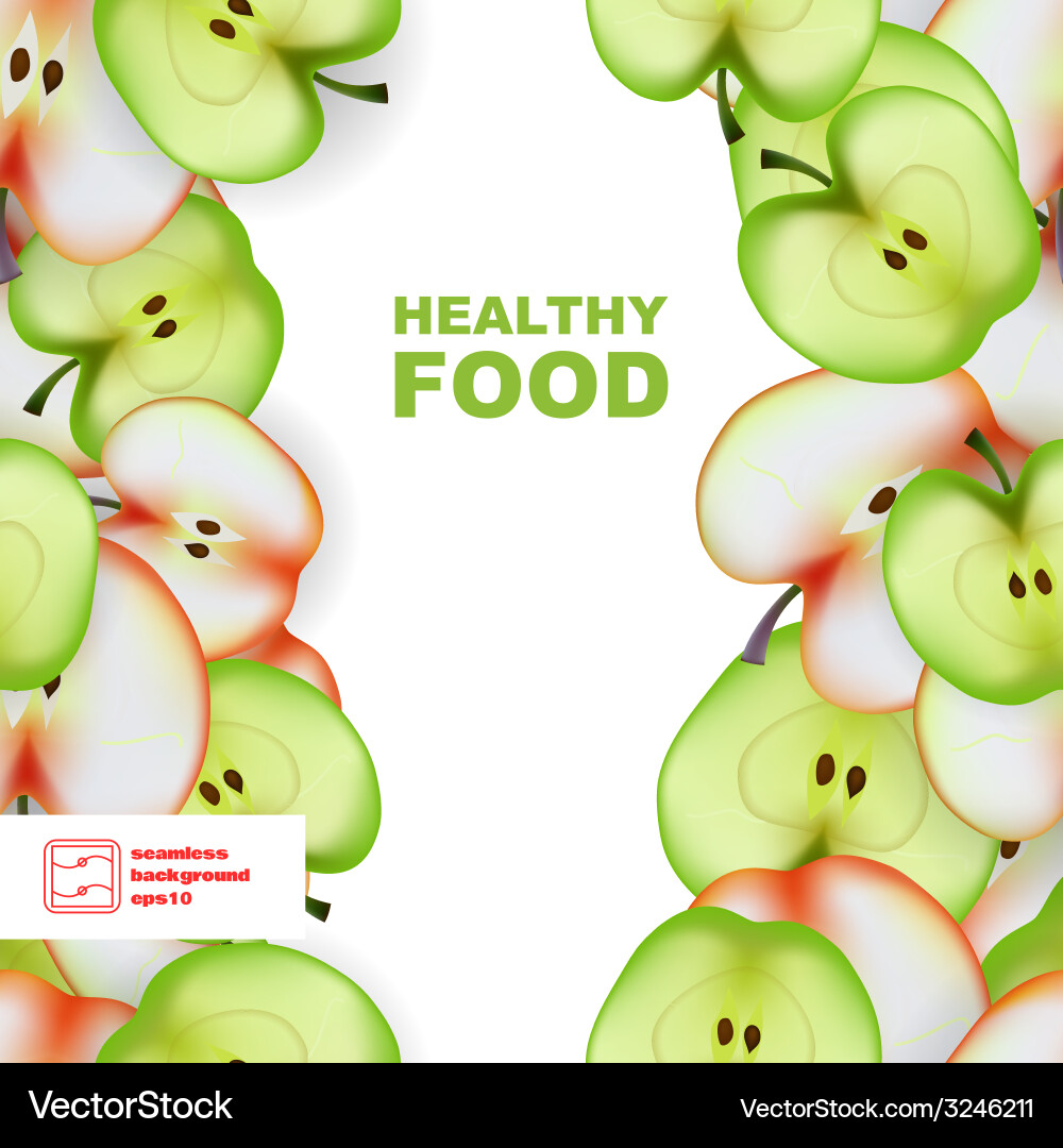 Slice of apple seamless pattern Vector Image