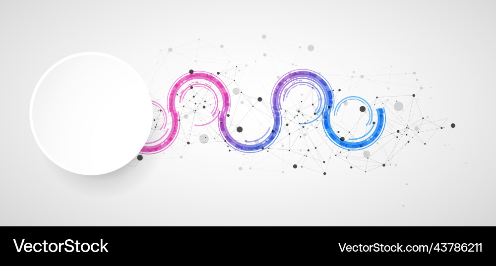 Technical background with plexus effect and wave Vector Image