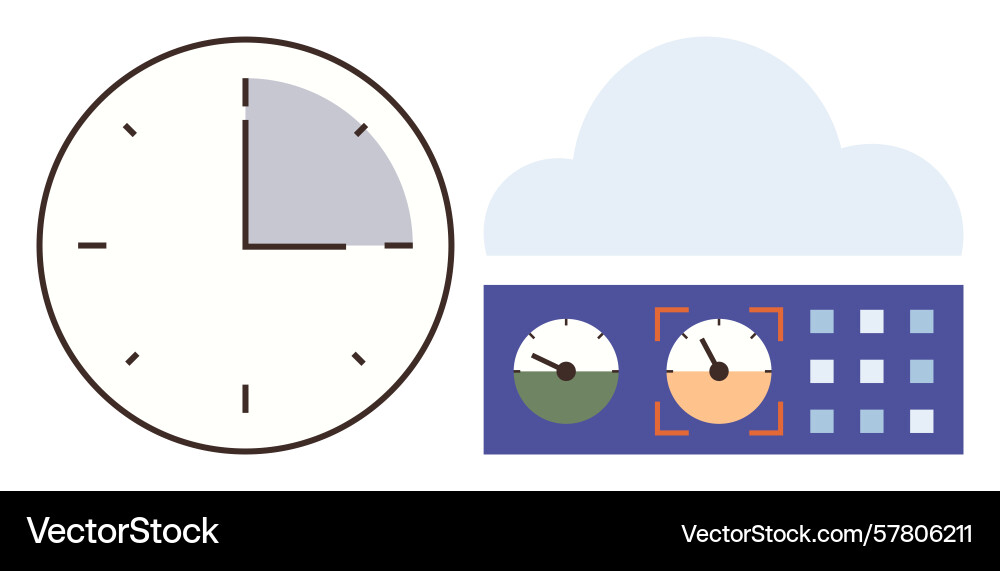 Time management and data monitoring concept Time management and data monitoring concept Vector Image