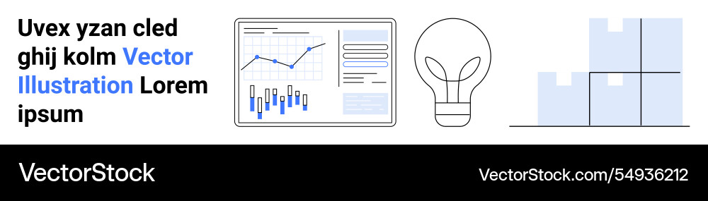 Analytical data dashboard with lightbulb Analytical data dashboard with lightbulb vector image