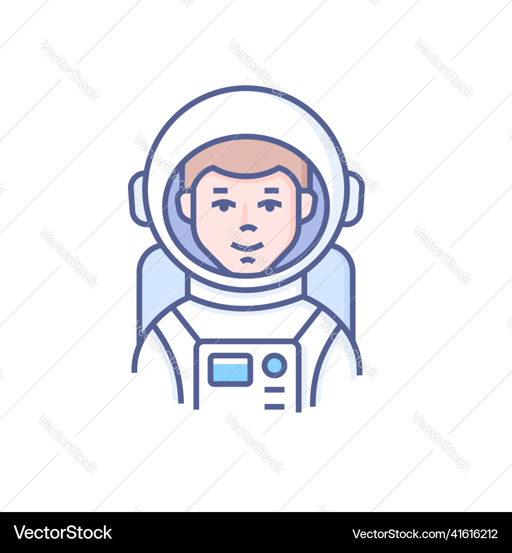 Astronaut - moderne Linie Design-Ikone auf weiß Astronaut - moderne Linie Design-Ikone auf weiß vektorbild