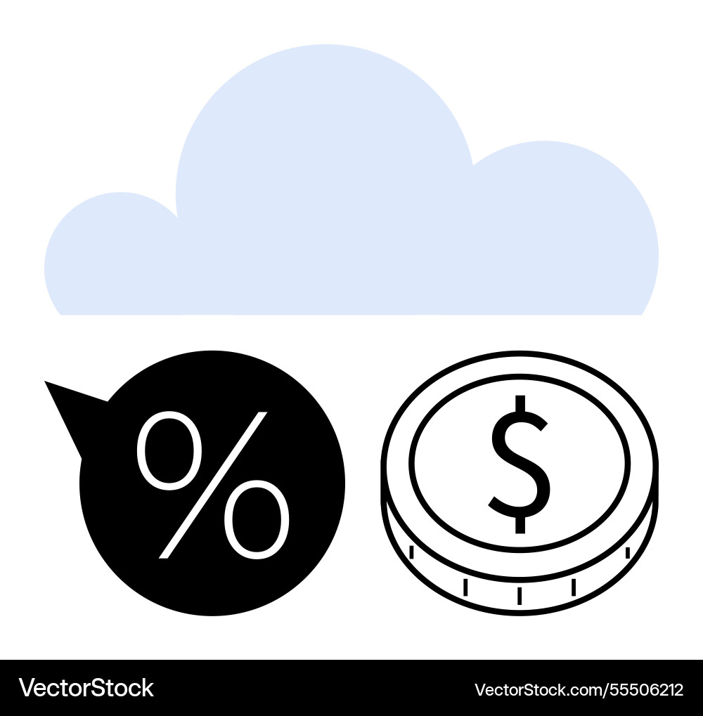 Cloud computing concept with percentage speech Cloud computing concept with percentage speech vector image