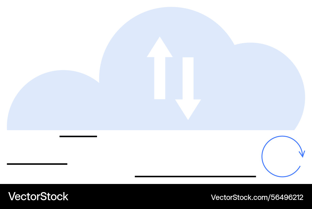 Cloud data exchange represented by up and down Cloud data exchange represented by up and down vector image