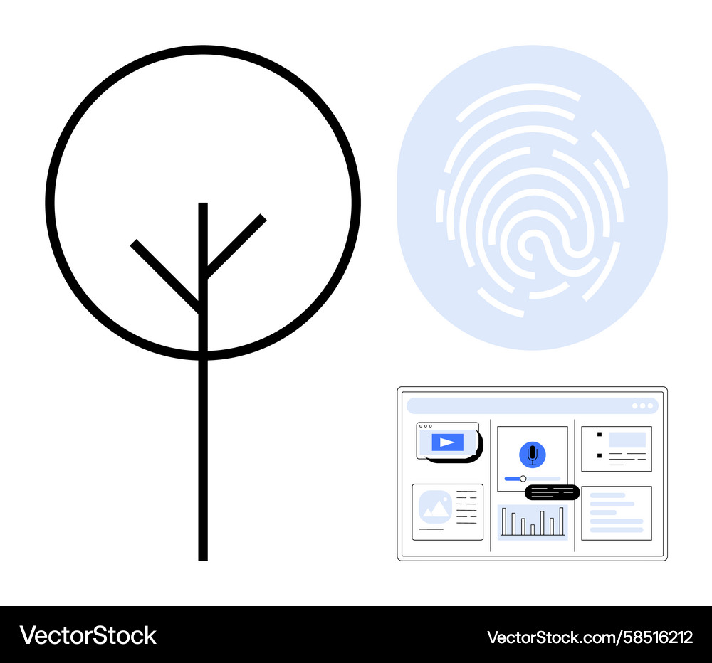 Digital Ecosystem & Data Security Vector Image