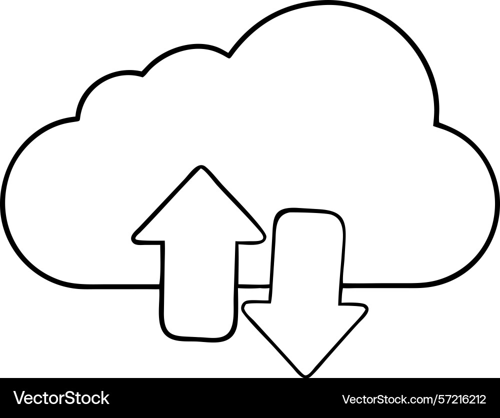 Einfaches Cloud Computing-Symbol mit Upload Einfaches Cloud Computing-Symbol mit Upload vektorbild
