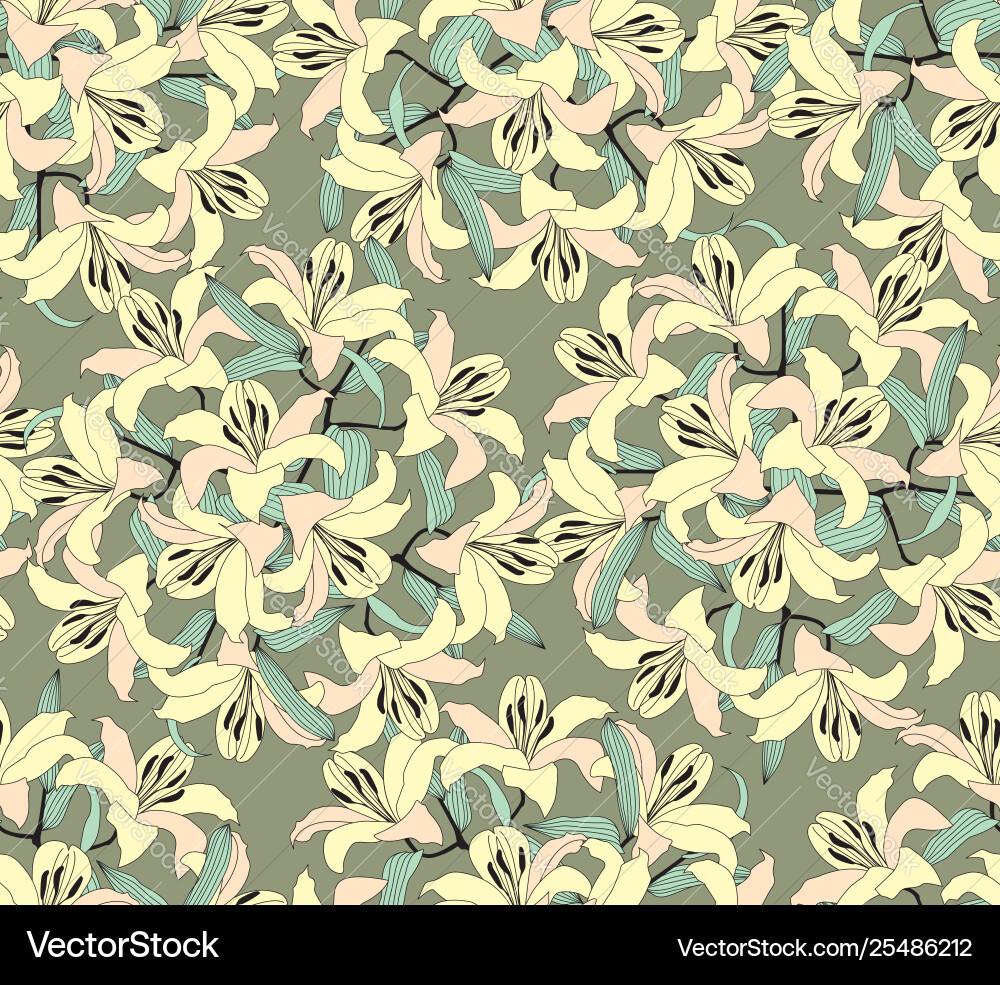 Floral seamless pattern flower background bloom vector image