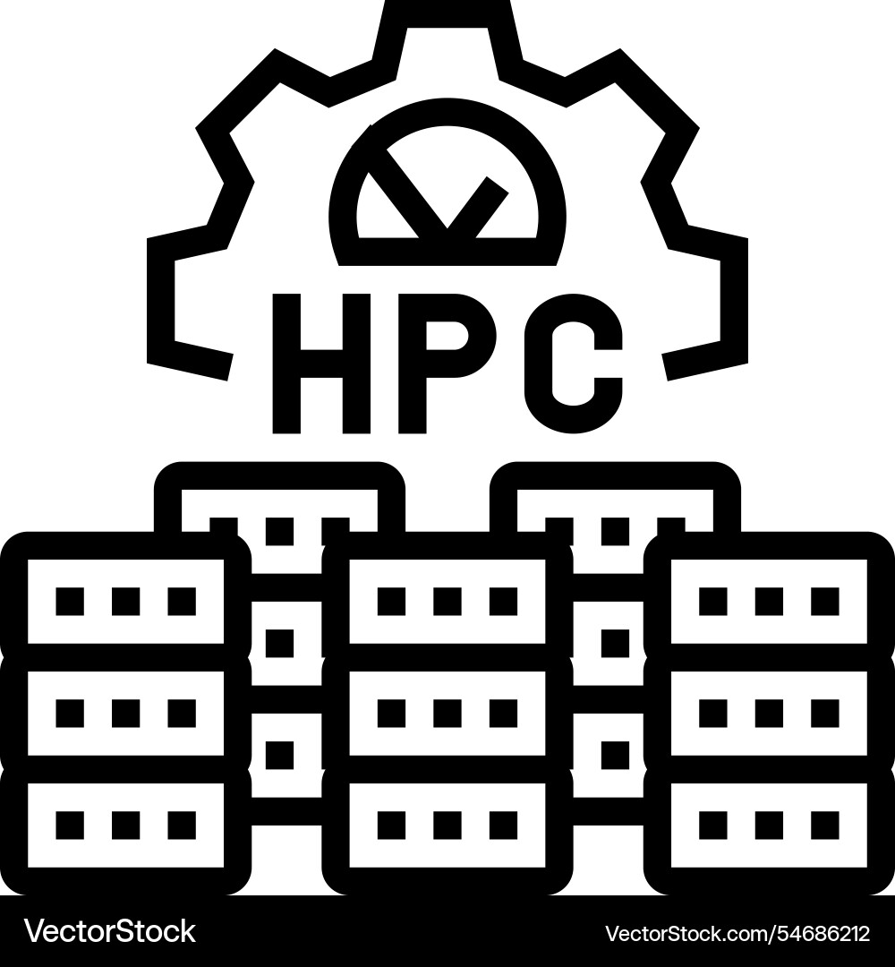 High performance computing line icon High performance computing line icon Vector Image