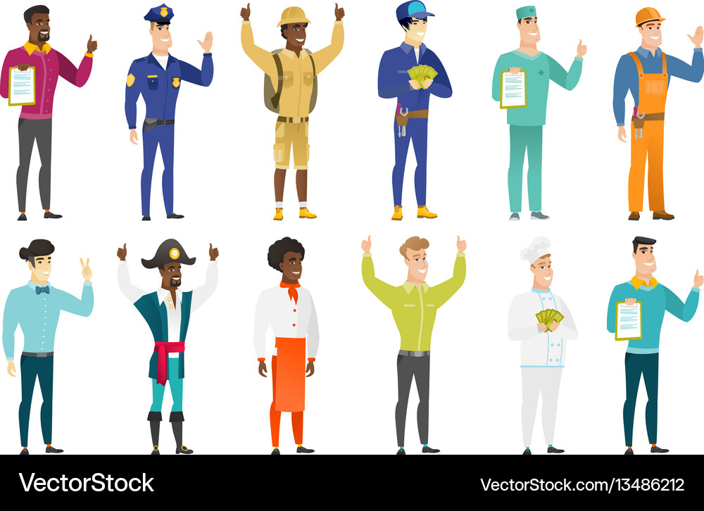 Set of professions characters Set of professions characters Vector Image
