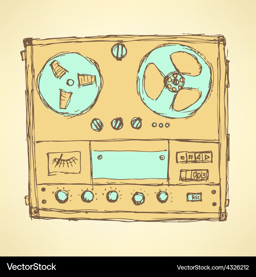 Sketch analog recorder Vector Image