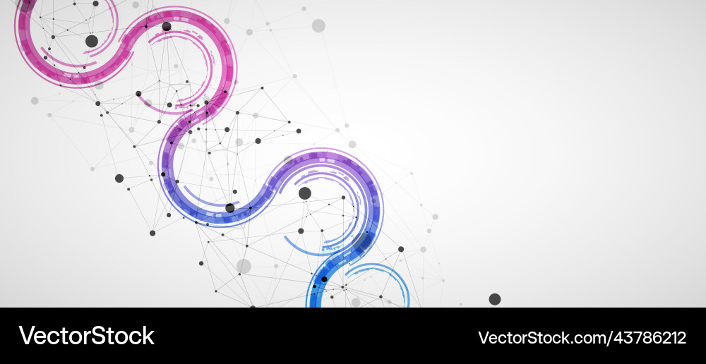 Technical background with plexus effect and wave Technical background with plexus effect and wave Vector Image