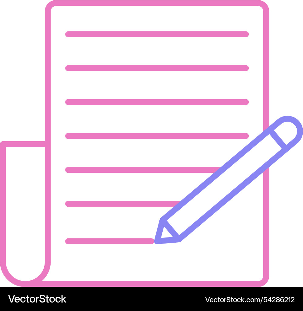 Writing line two colour icon vector image