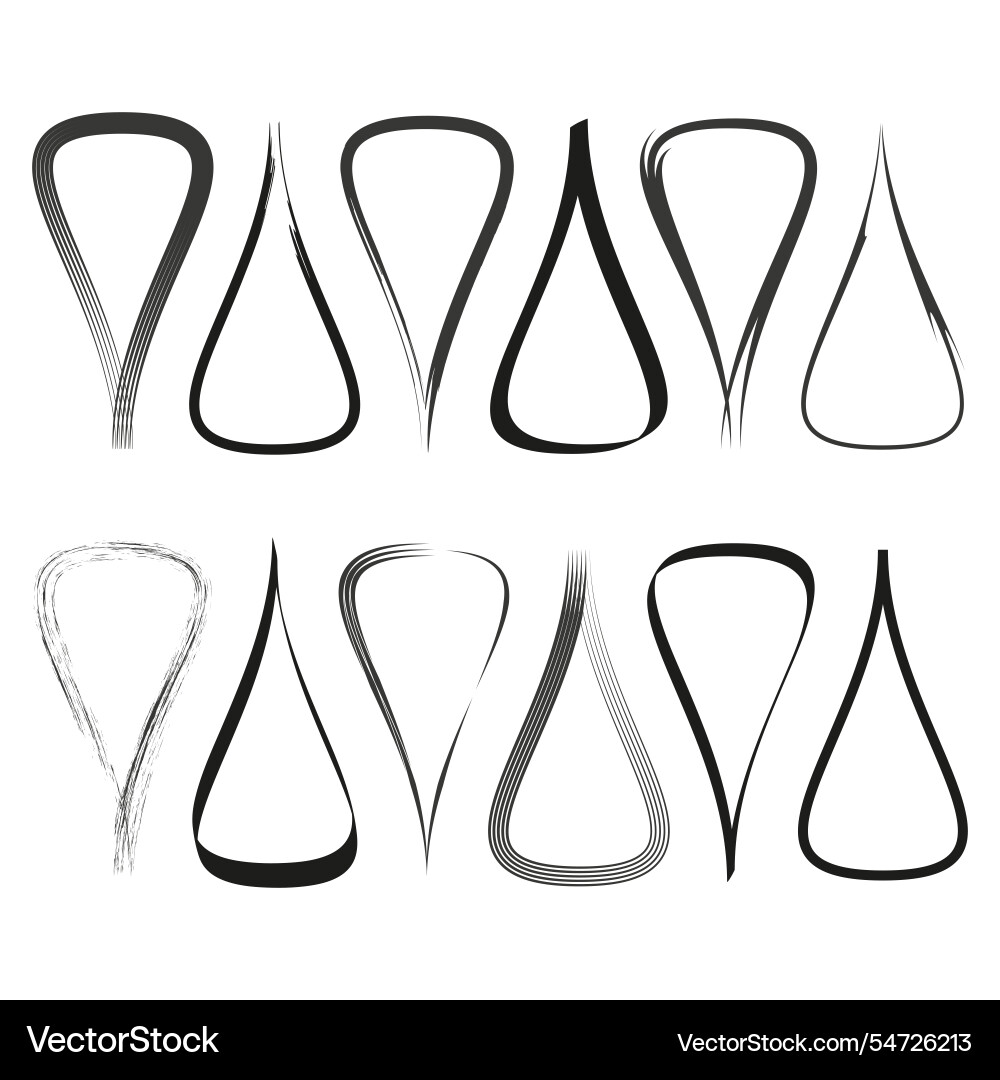 Abstract drop shapes artistic teardrop forms Vector Image