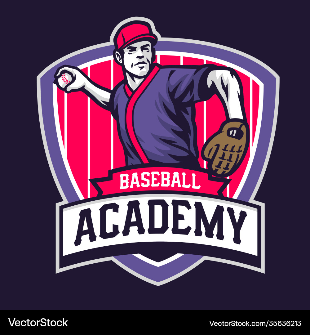 Baseball Academy Badge Vector Image