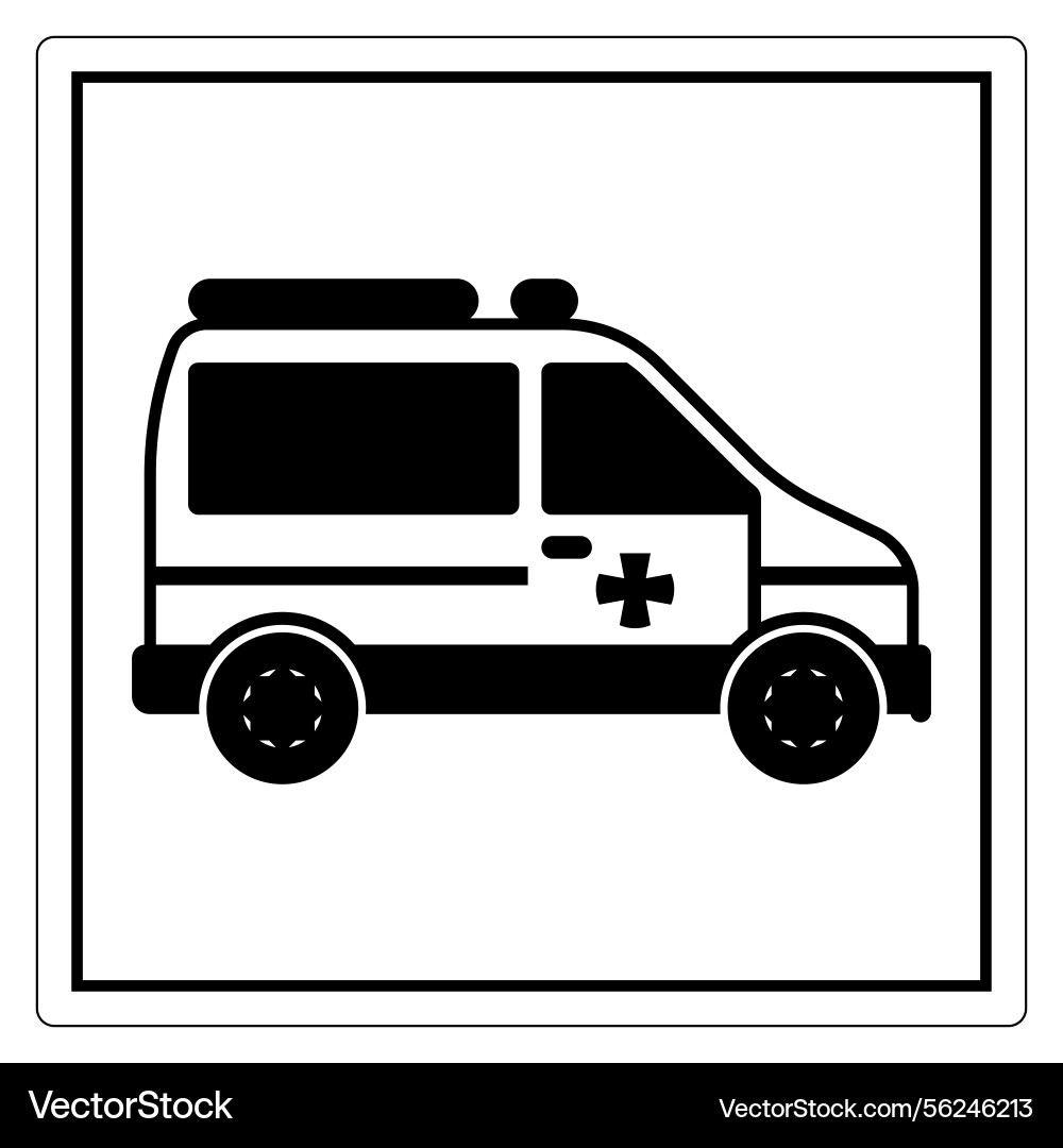 Black and white ambulance for medical use Vector Image