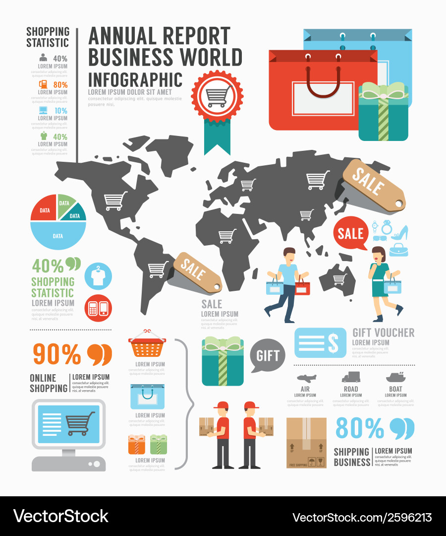 Business World Report Data Analysis vector image