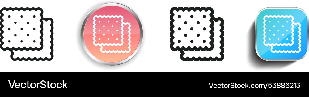 Fabric icon thin linear regular and button style vector image