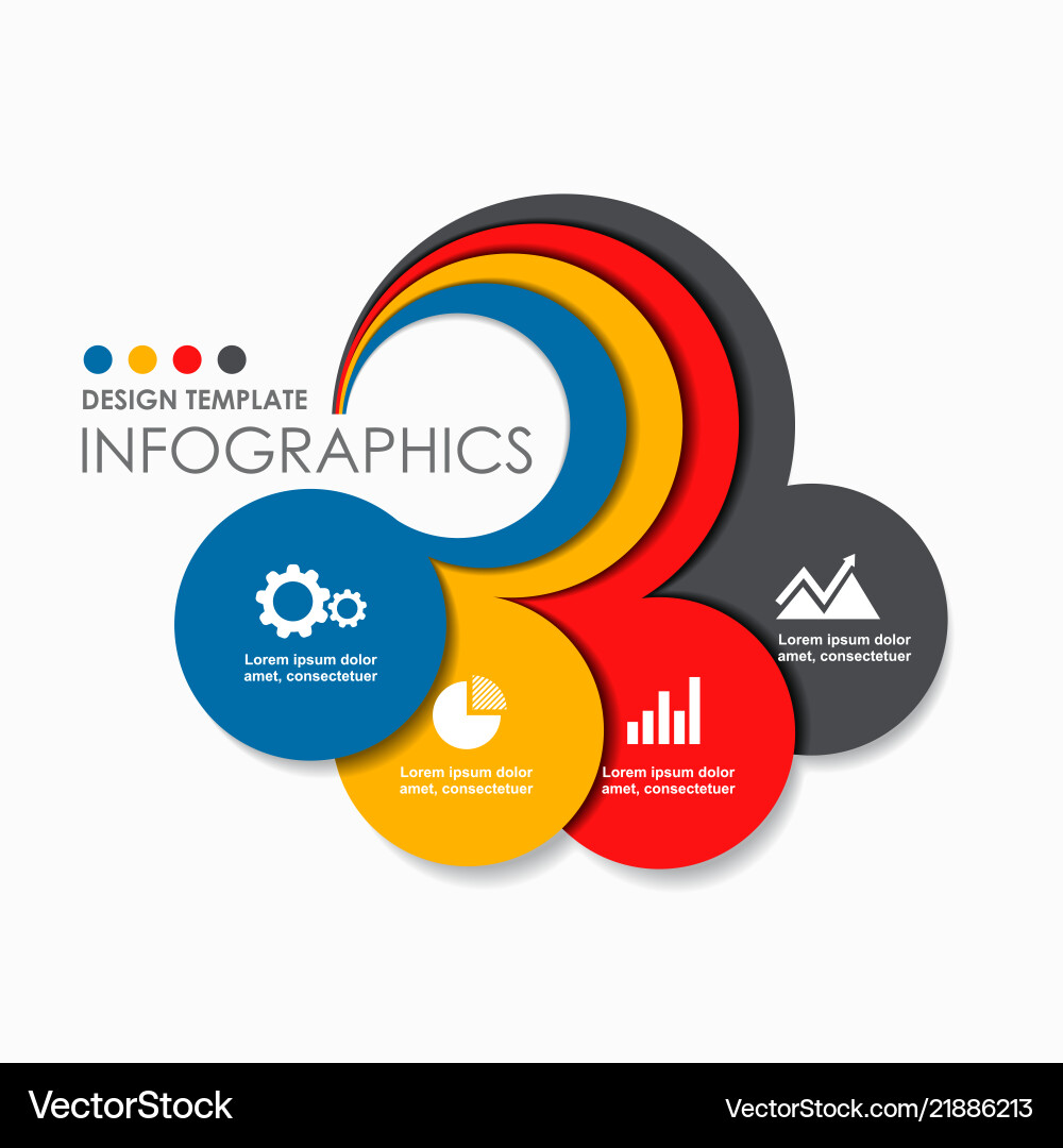 Infographic Data Template - Circular Charts Vector Image