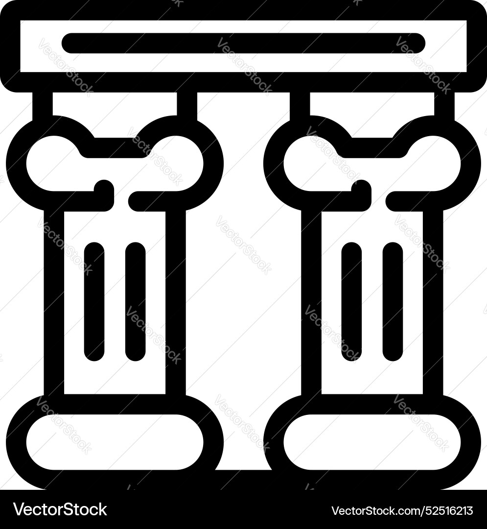 Ionic order columns supporting stone entablature Ionic order columns supporting stone entablature vector image