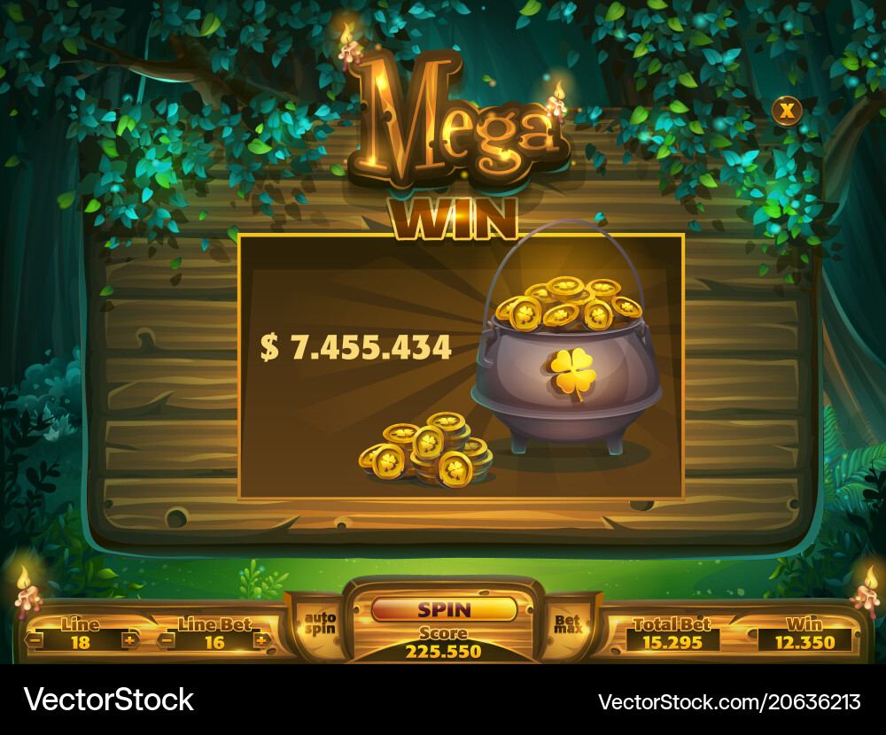 Mega Win Forest Game Interface vector image