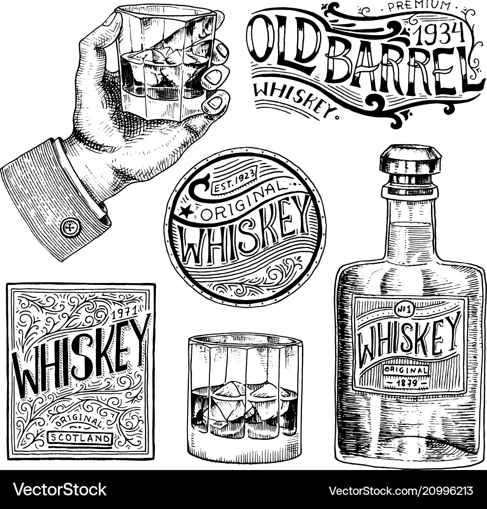 Vintage Whiskey Label Badge Vector Image