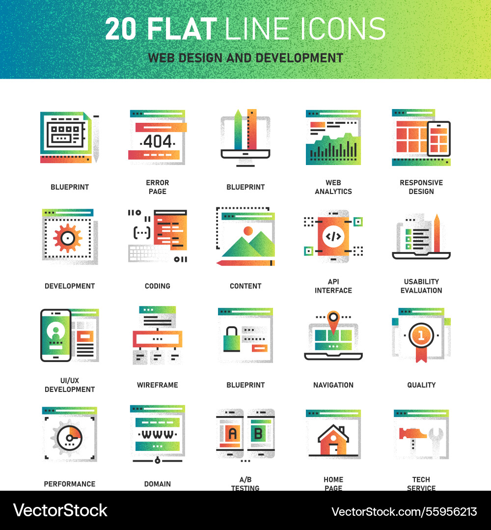 Web design and development icons Web design and development icons vector image