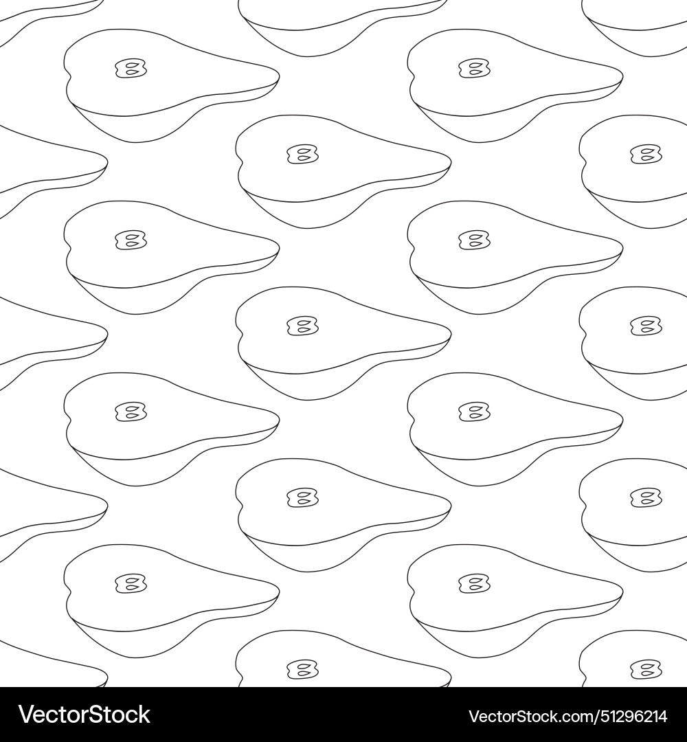A simple pear in doodle style seamless pattern Vector Image