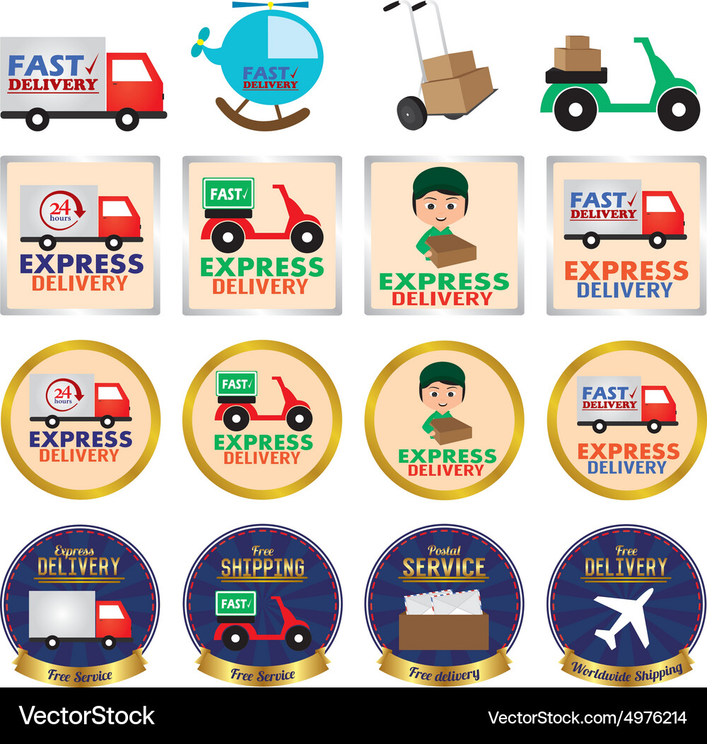 Abstract set delivery objects on a white Vector Image