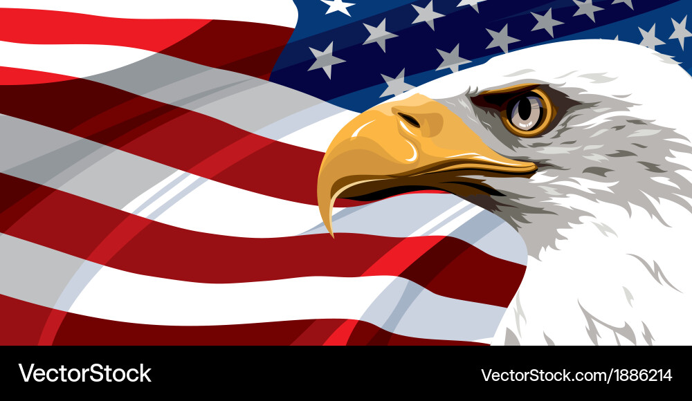 American Flag with Eagle Royalty Free Vector Image