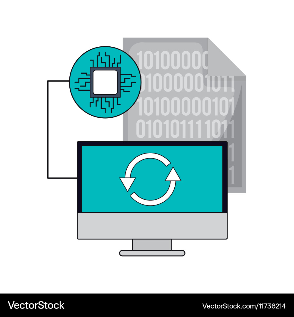 Big data related icons image vector image