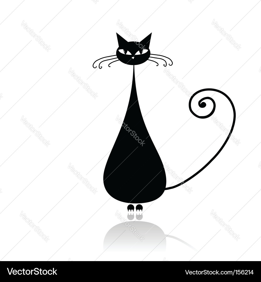 Black Cat Silhouette Vector Image