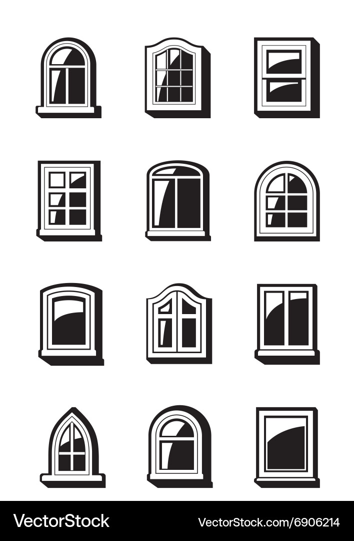 Different windows of buildings Royalty Free Vector Image