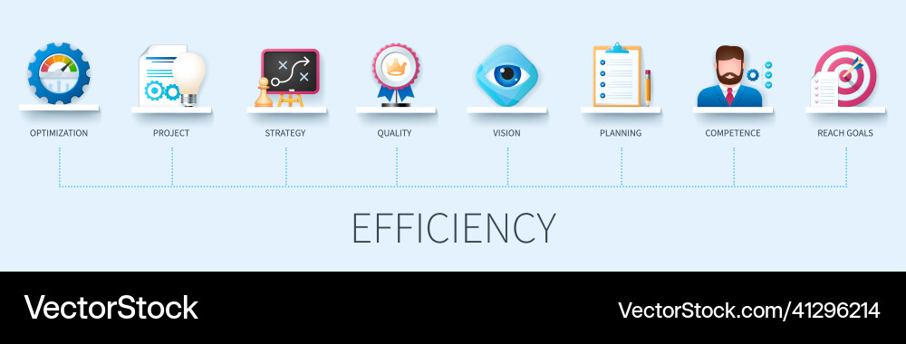 Efficiency concept with icons optimization Efficiency concept with icons optimization vector image
