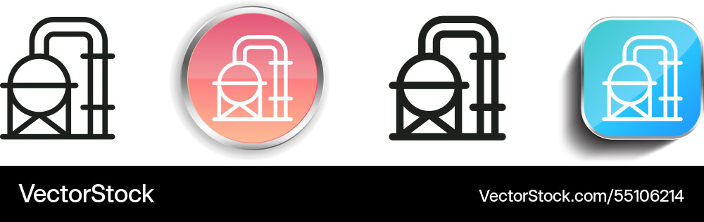 Hydrogen icon thin linear regular and button Hydrogen icon thin linear regular and button vector image