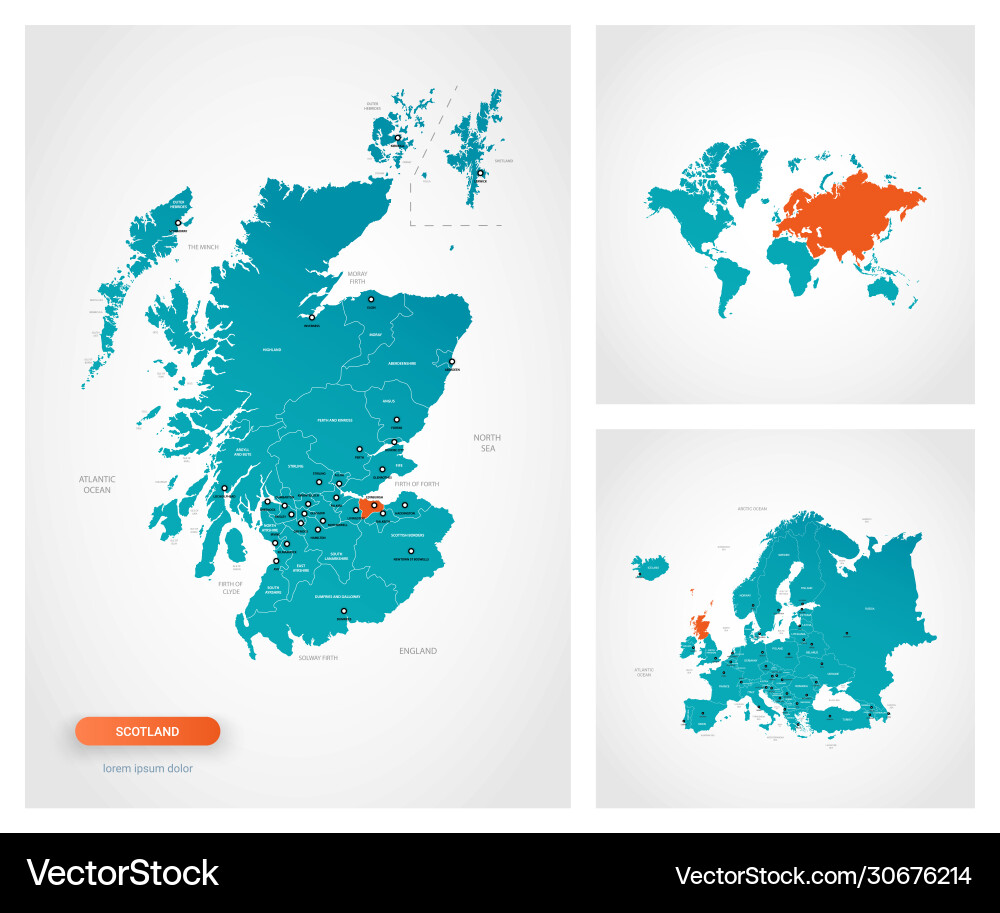 Scotland Map Template with Marks vector image