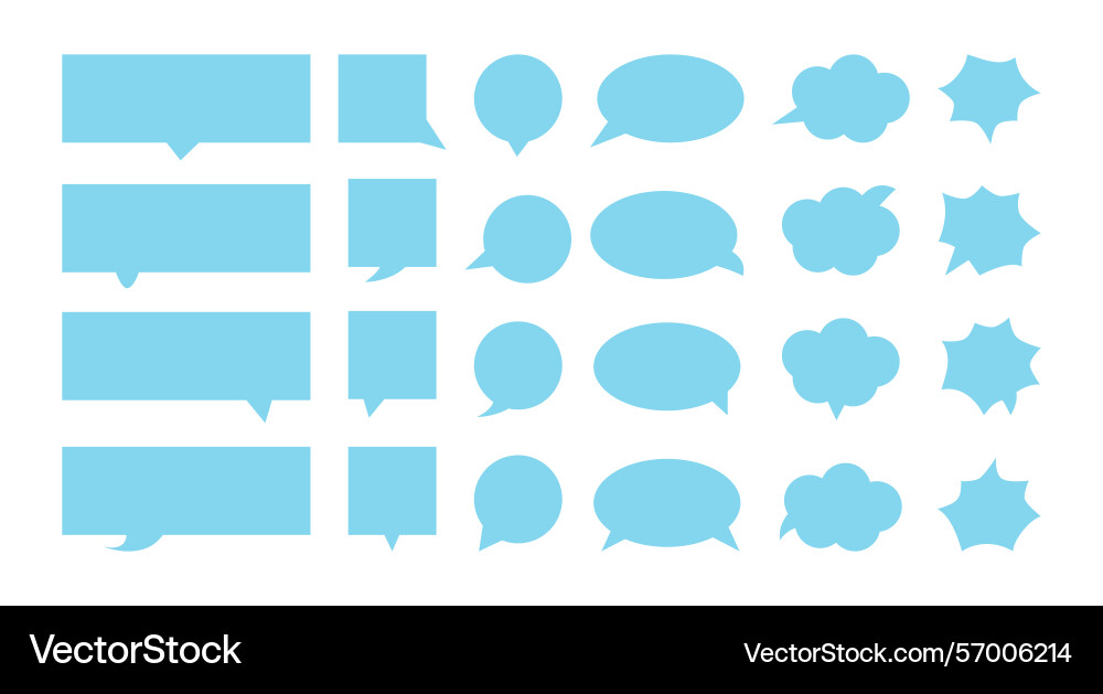 Speech bubbles flat style set empty text chatting Speech bubbles flat style set empty text chatting vector image