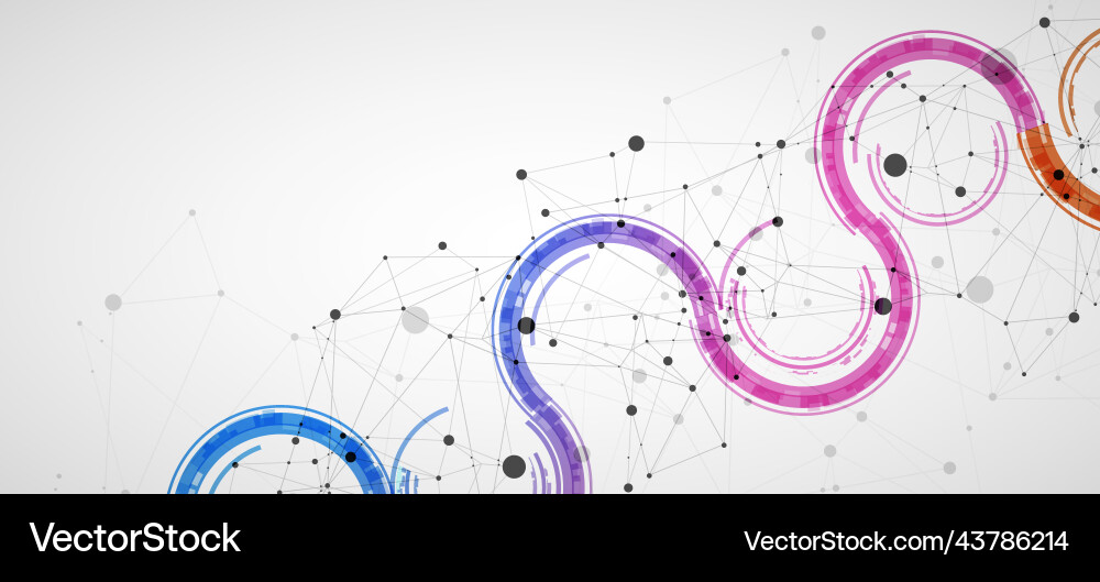 Technical background with plexus effect and wave Technical background with plexus effect and wave vector image