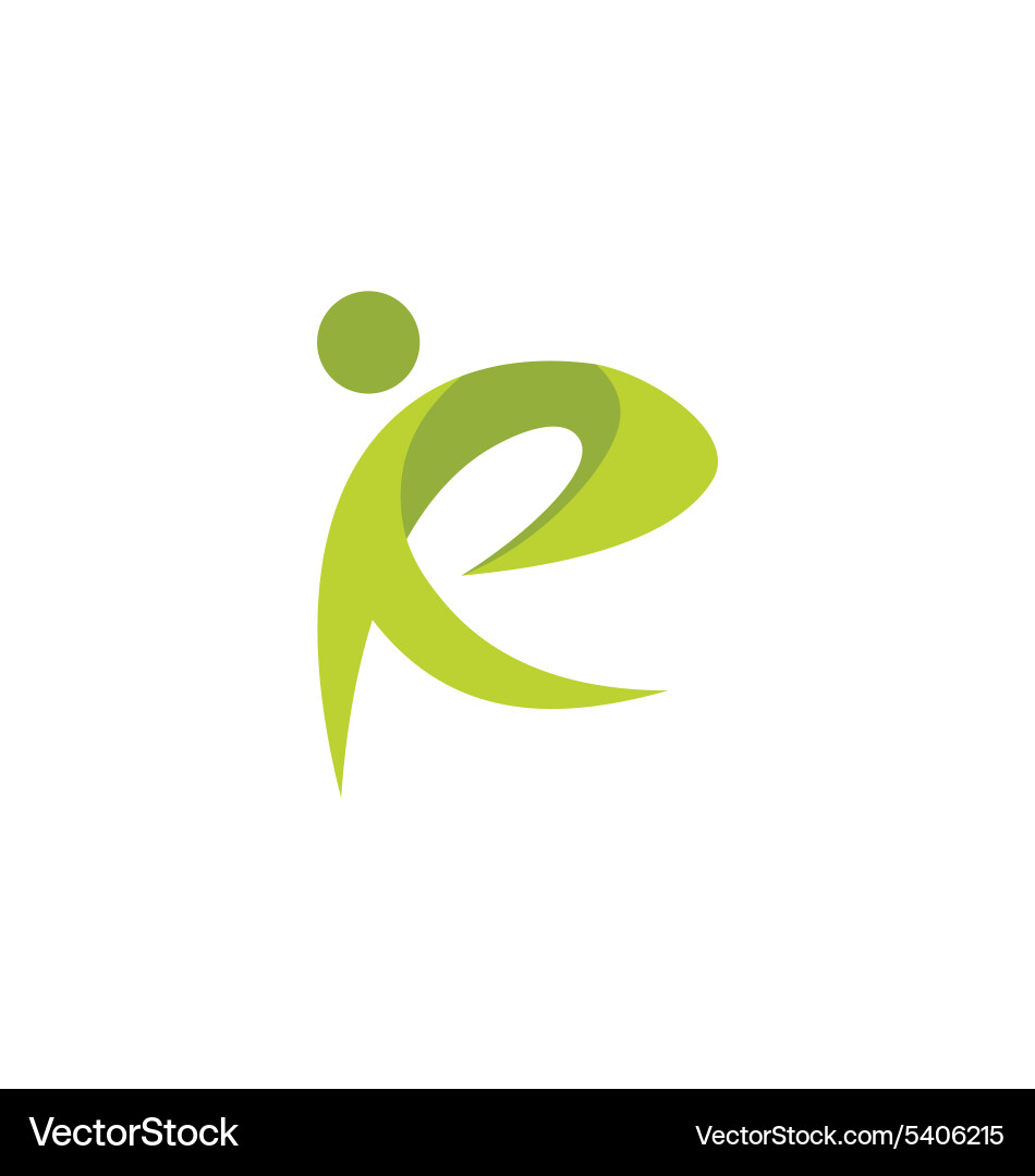 Abstract Ribbon R Logo Vector Image
