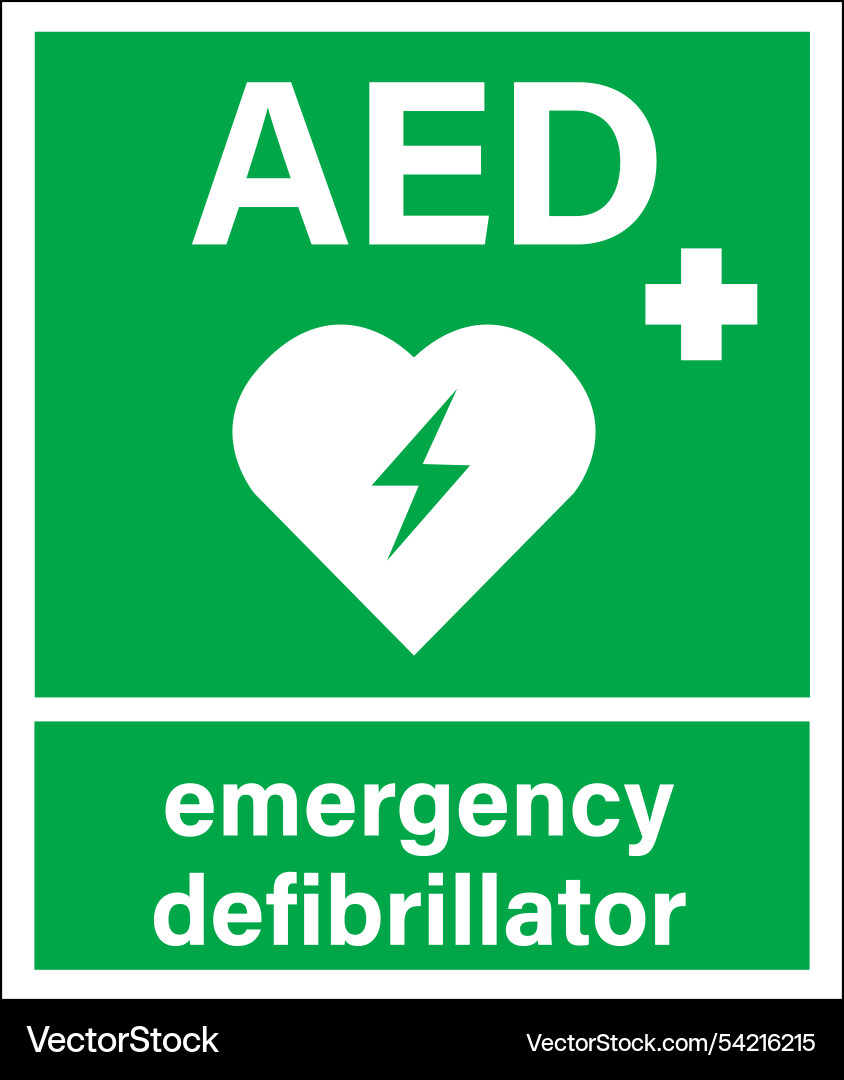 Aed labels automated external defibrillator sign Aed labels automated external defibrillator sign vector image
