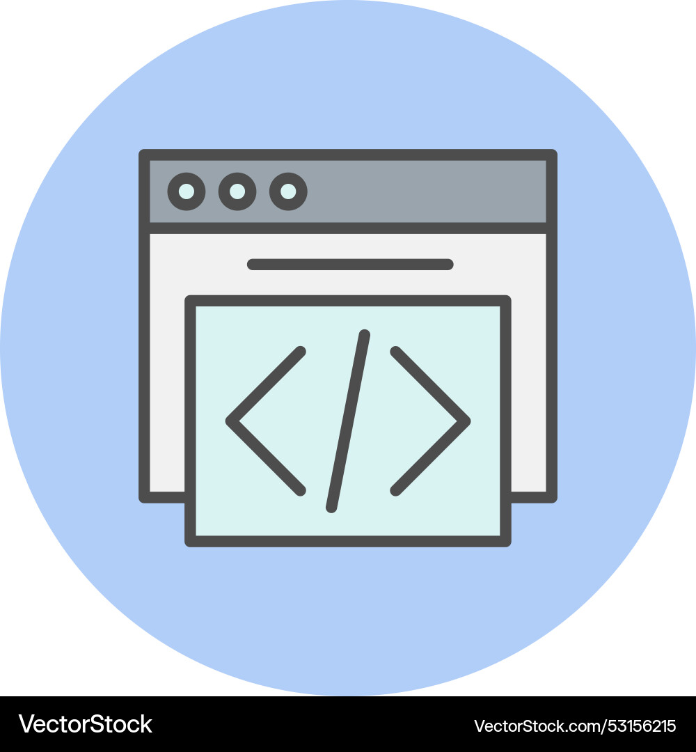 Code line filled circle icon vector image