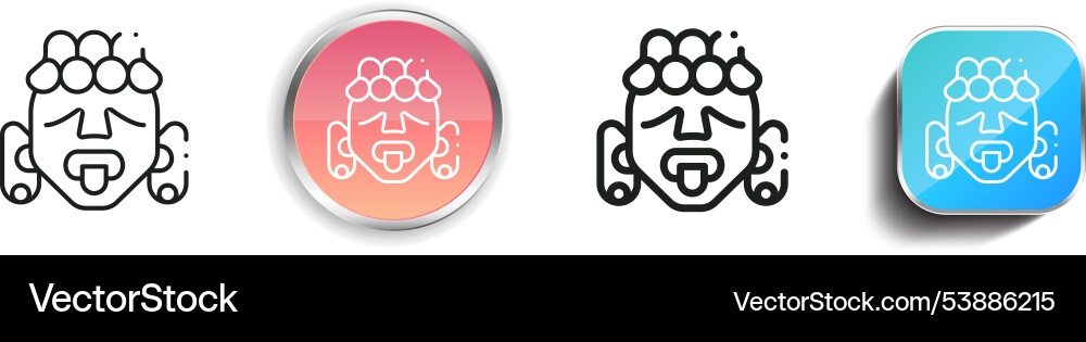 Face icon thin linear regular and button style Face icon thin linear regular and button style vector image
