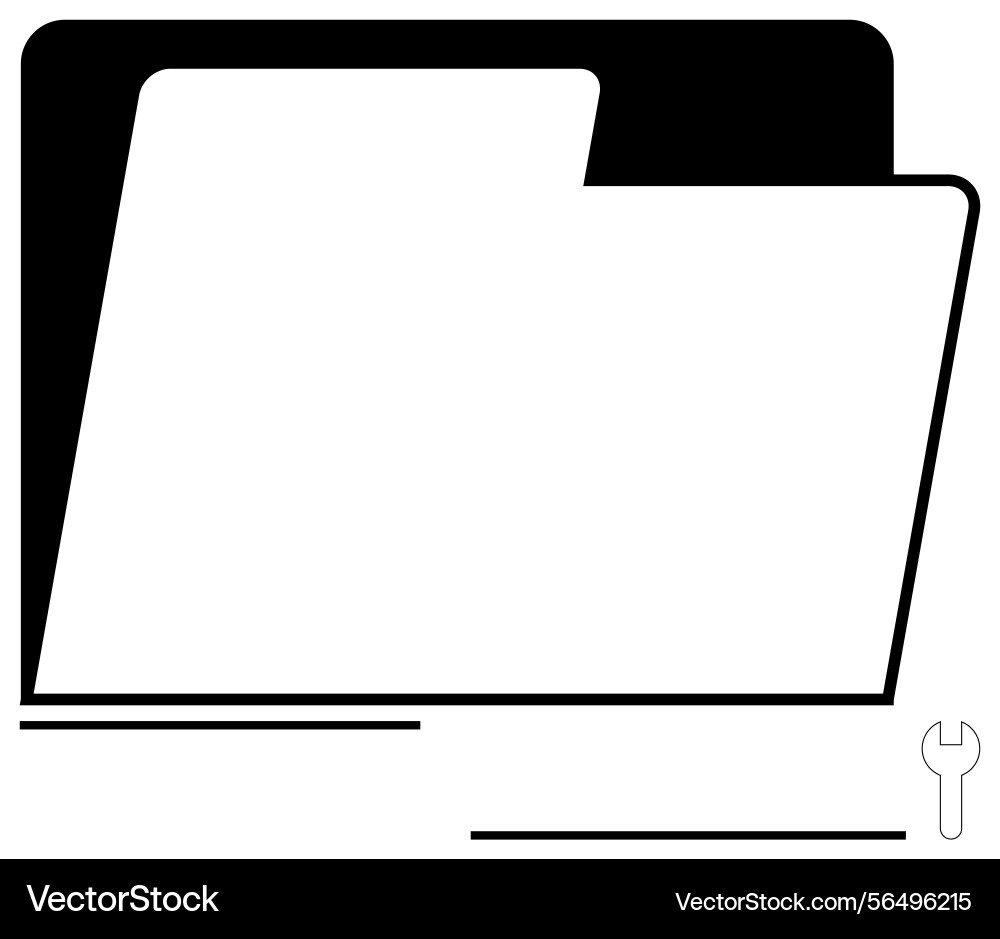 File folder with a wrench representing maintenance File folder with a wrench representing maintenance vector image